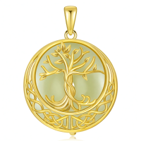 wholesale 925 Sterling Silver Tree Of Life Pendant Necklace Wholesale With Green Gemstone-Celtic Tree of Life Without Chain