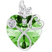 wholesale 925 Sterling Silver Crystal Butterfly Heart Stethoscope Pendant Necklace for Nurses and Doctors Gifts-05-May Without Chain
