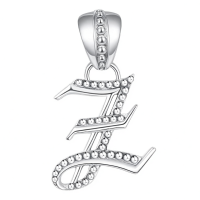 wholesale 925 Sterling Silver Crescent Moon Pendant Necklace Wholesale For Women-Letter-Z Without Chain
