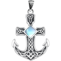 wholesale 925 Sterling Silver Cross Pendant with Opal and Turquoise Stone Necklace -A2-Moonstone Without Chain