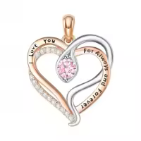 wholesale 925 Sterling Silver Snake Pendant Necklace with Birthstone for Women-10 Oct - Tourmaline Without Chain