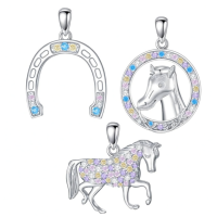 wholesale 925 Sterling Silver Horse Pendant Necklace-Horse Without Chain