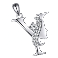 wholesale 925 Sterling Silver Alphabet A Z Initial Letter Pendant Necklace for Women Jewelry Gifts-Y Without Chain