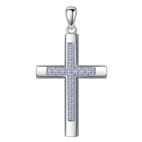 wholesale 925 Sterling Silver Birthstone Cross Necklace for Women Men -06-Jun-Alexandrite Without Chain