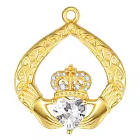 wholesale 925 Sterling Silver Claddagh Birthstone Pendant Necklaces for Women-04 Apr - Simulated Diamond Without Chain