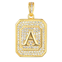 wholesale Gold Filled 925 Sterling Silver Letter Jewelry Necklace for Women Gift for Mom Wife Birthday Anniversary Christmas-Letter A Without Chain