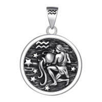 wholesale 925 Sterling Silver Aquarius Zodiac Sign Constellation Pendant Necklace s for Men Women Gifts Astrology Jewelry Accessories-1- Aquarius (A-Retro Jan.20-Feb.18) Without Chain