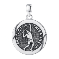 wholesale  925 Sterling Silver Tennis Player Protect This Athlete Pendant Necklace-C-Tennis Necklace Without Chain