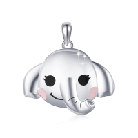 wholesale 925 Sterling Silver Cute Elephant Locket Pendant Necklace-Elephant Without Chain
