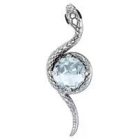 wholesale Metal Stone Snake Birthstone Pendant Necklace for Women-March Without Chain