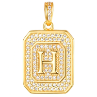 wholesale Gold Filled 925 Sterling Silver Letter Jewelry Necklace for Women Gift for Mom Wife Birthday Anniversary Christmas-Letter H Without Chain