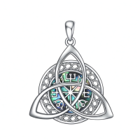 wholesale 925 Sterling Silver Viking Vegvisir Shield Necklace Pendant-Celtic necklace Without Chain