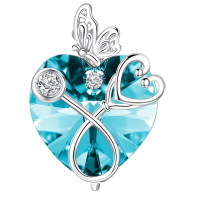 wholesale 925 Sterling Silver Crystal Butterfly Heart Stethoscope Pendant Necklace for Nurses and Doctors Gifts-12-December Without Chain
