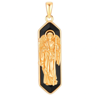 wholesale Gold 925 Sterling Silver Black Onyx Saint Michael Pendant Necklace for Men Women 24 Chain  Idea-St Raphael Without Chain