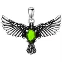 wholesale 925 Sterling Silver Birthstone Eagle Necklace for Women-August Without Chain