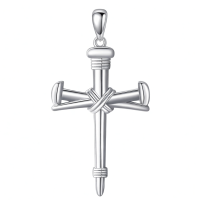 wholesale 925 Sterling Silver Cross Necklace With Intricate Design-nail cross Without Chain
