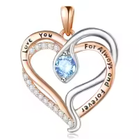 wholesale 925 Sterling Silver Snake Pendant Necklace with Birthstone for Women-12 Dec - Topaz Without Chain