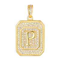 wholesale Gold Filled 925 Sterling Silver Letter Jewelry Necklace for Women Gift for Mom Wife Birthday Anniversary Christmas-Letter P Without Chain