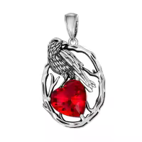 wholesale 925 Sterling Silver Birthstone Raven Necklace for Women-January Without Chain
