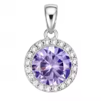 wholesale 925 Sterling Silver Cubic Zirconia Saturn Pendant Necklace for Women-June Without Chain