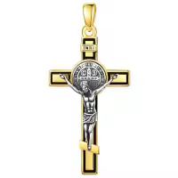 wholesale 925 Sterling Silver Gold Plated Jesus Christ INRI Cross Crucifix Pendant Necklace for Men & Women-A-Jesus Crucifix(gold plated) Without Chain