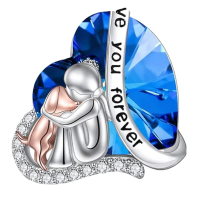 wholesale 925 Sterling Silver Blue Crystal Angel Heart Pendant Forever Love Memorial Urn Keepsake Necklace for Ashes with Funnel and Fill Tool-urn necklace for ashes for dog Without Chain