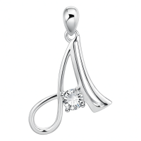 wholesale 925 Sterling Silver 26 Alphabet Pendant Necklace Jewelry-Letter A Without Chain