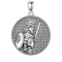 wholesale 925 Sterling Silver Saint Christopher Warrior Shield Sword Pendant Necklace for Men Women Catholic Protection s-5-St Michael Without Chain