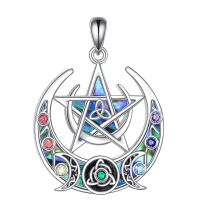 wholesale 925 Sterling Silver Pentacle Pendant-Pentagram Pentacle Necklace Without Chain