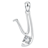 wholesale 925 Sterling Silver 26 Alphabet Pendant Necklace Jewelry-Letter Y Without Chain