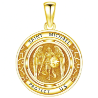 wholesale 925 Sterling Silver Saint Michael Guardian Angel Protect Us Charm Pendant Necklace for Men & Women-St Michael Necklace-Gold Without Chain