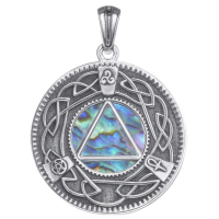 wholesale 925 Sterling Silver Abalone Shell Triquetra Pentagram Ankh Cross Heart Pendant Necklaces for Women-celtic necklace 3 Without Chain