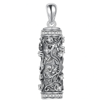 wholesale 925 Sterling Silver Pendant Necklace Wholesale With Floral Design-05-Hawthorn Without Chain