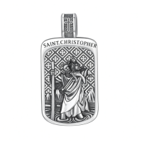 wholesale 925 Sterling Silver St Christopher Pendant Necklaces for Men Women Catholic Christian s 47cm Chain Length-02 Saint Christopher Without Chain