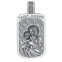 wholesale 925 Sterling Silver Saint Joseph Pendant Necklace Wholesale Christian Dog Tag Pendant-04 Saint Joseph Without Chain