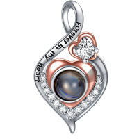 wholesale 925 Sterling Silver Heart Pendant Necklace Forever In My Heart Multi-Layered Design for Women Girls Valentines Day Gifts Jewelry Accessories (Silver)-Infinity Heart Without Chain
