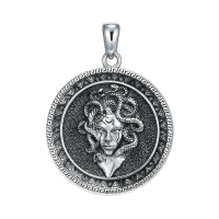 wholesale 925 Sterling Silver Medusa Head Snake Goddess Protection Pendant Necklaces s for Men & Women-A-Medusa Without Chain
