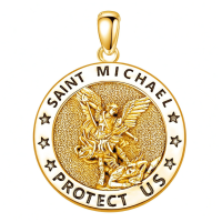 wholesale 925 Sterling Silver Saint Michael Angel Pendant-A-St Michael Necklace A(GOLD) Without Chain
