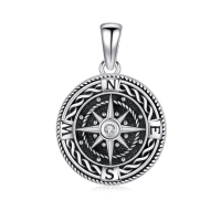 wholesale 925 Sterling Silver Compass Locket Photo Frame Pendant Necklace  for Men & Women Graduation Gifts-A-Compass Without Chain