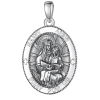 wholesale 925 Sterling Silver Patron Saint Medal Amulet Necklace for Men 2 5mm 22 +2 Chain-A44-Saint Anne Without Chain