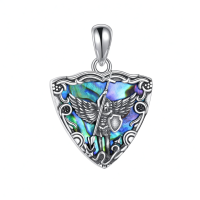 wholesale 925 Sterling Silver Saint Michael Archangel Shield Abalone Shell Pendant Necklace-St. Michael-B Without Chain