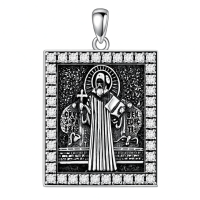 wholesale 925 Sterling Silver St. Benedict Pendant Necklace  with Cubic Zirconia - Religious Jewelry for Men & Women - Christmas Gift Idea-St Benedict Without Chain