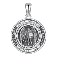 wholesale 925 Sterling Silver Saint Michael Necklace-St Michael Necklace Without Chain