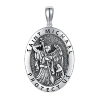 wholesale 925 Sterling Silver Saint Michael Pendant Necklace-Saint Michael Without Chain