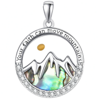 wholesale 925 Sterling Silver Abalone Shell Mountain Pendant Necklace with Yellow Stone and Cubic Zirconia - Religious Gifts for Women-B0-Round Mustard Seed Necklace Without Chain