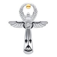 wholesale 925 Sterling Silver Winged Ankh Pendant Necklace-Ankh and Eye of Horus Without Chain