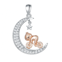 wholesale 925 Sterling Silver Moon Owl Necklace-Sloth Without Chain
