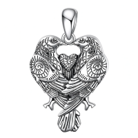wholesale 925 Sterling Silver Heart Eagle Pendant Necklace-Raven Necklace Without Chain