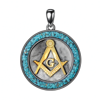 wholesale 925 Sterling Silver Masonic Compass Square Necklace-Masonic Without Chain