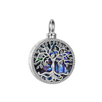 wholesale 925 Sterling Silver Tree Of Life Necklace Wholesale With Abalone Shell Pendant-beautiful opal tree urn Without Chain